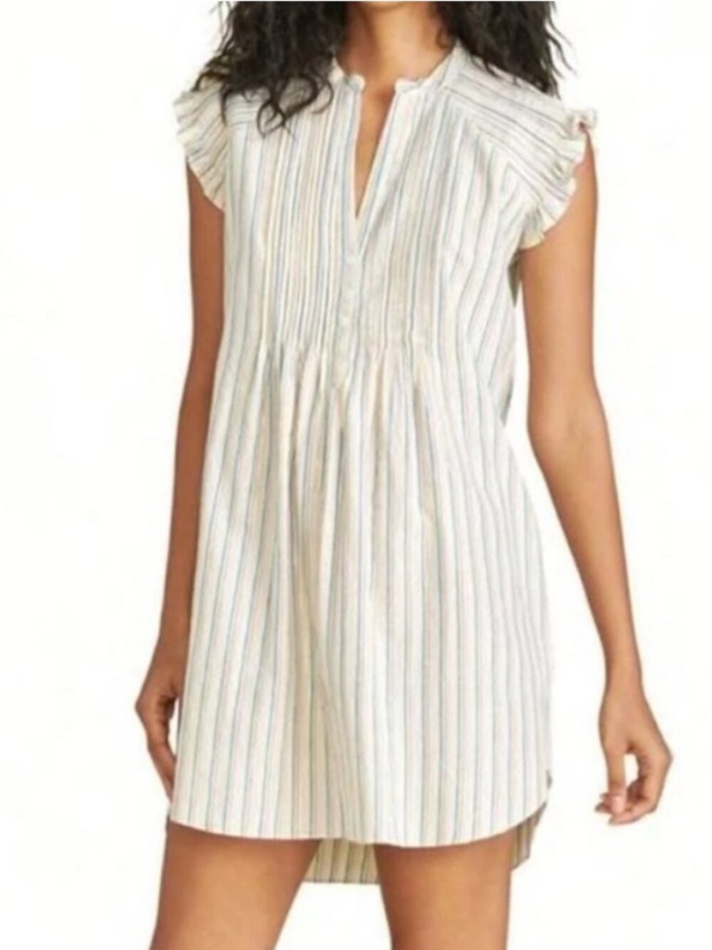Veronica Beard Marieta Metallic-Striped Mini Dress Size S